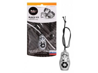 Ароматизатор подвесной пластик "Матрешка" черный лед